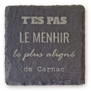 Lot de 6 dessous de verre carré en ardoise avec coffret