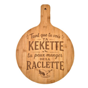 Planche raclette ronde en bambou